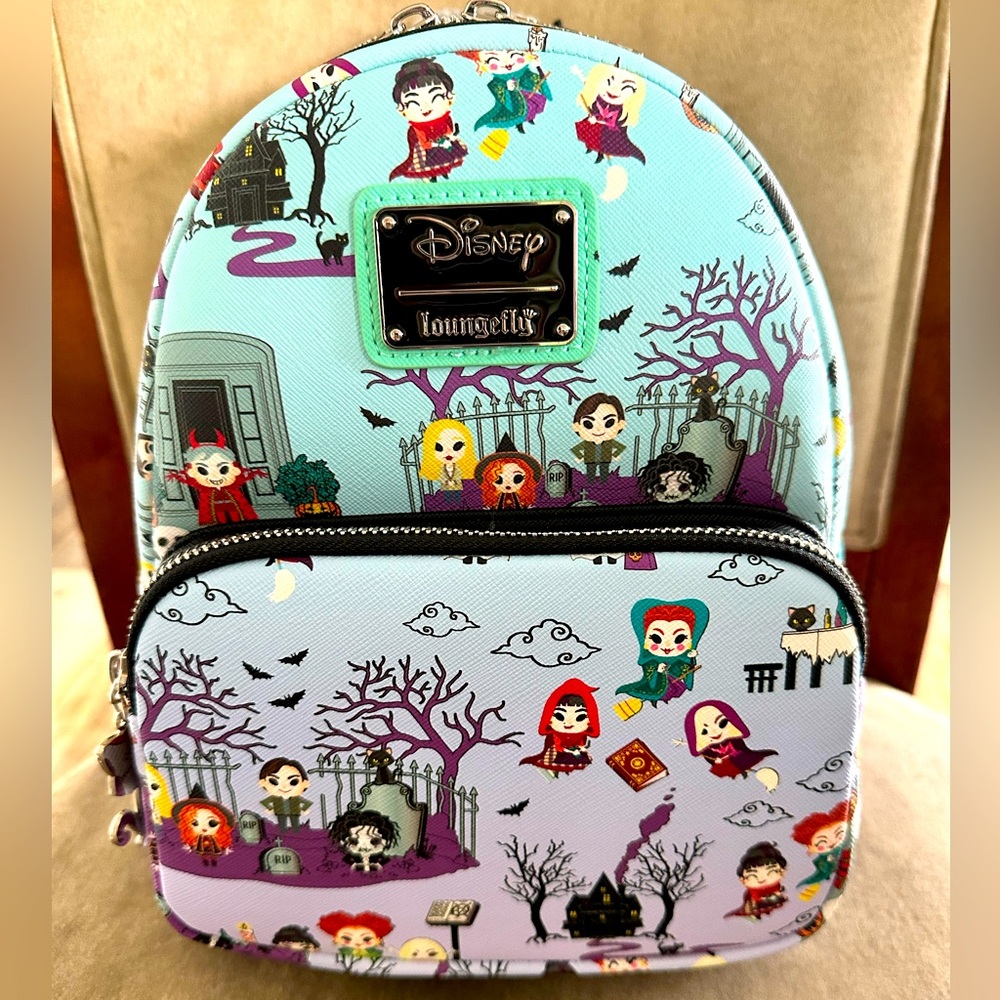 NEW WITH TAGS Disney Loungefly Mini Backpack - Hocus Pocus All-Over-Print